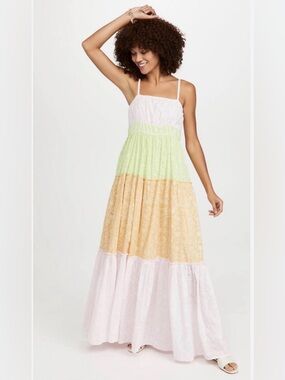 NWT Anthropologie Ro's Garden Amelia Colorblock Maxi Dress